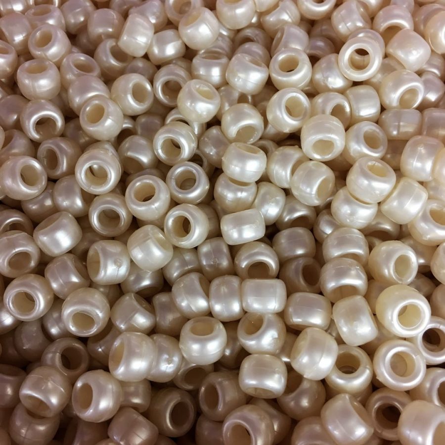 Cream Pearl 9x6mm Pony Beads Dummy Clips Pram Charms Pony Beads