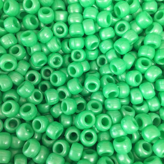 Green Pearl 9x6mm Pony Beads Dummy Clips Pram Charms Pony Beads