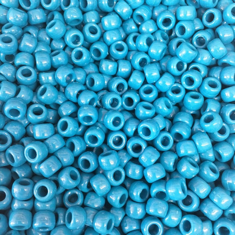 Turquoise Opaque 9x6mm Pony Beads Dummy Clips, Pram Charms | Pony Beads ...