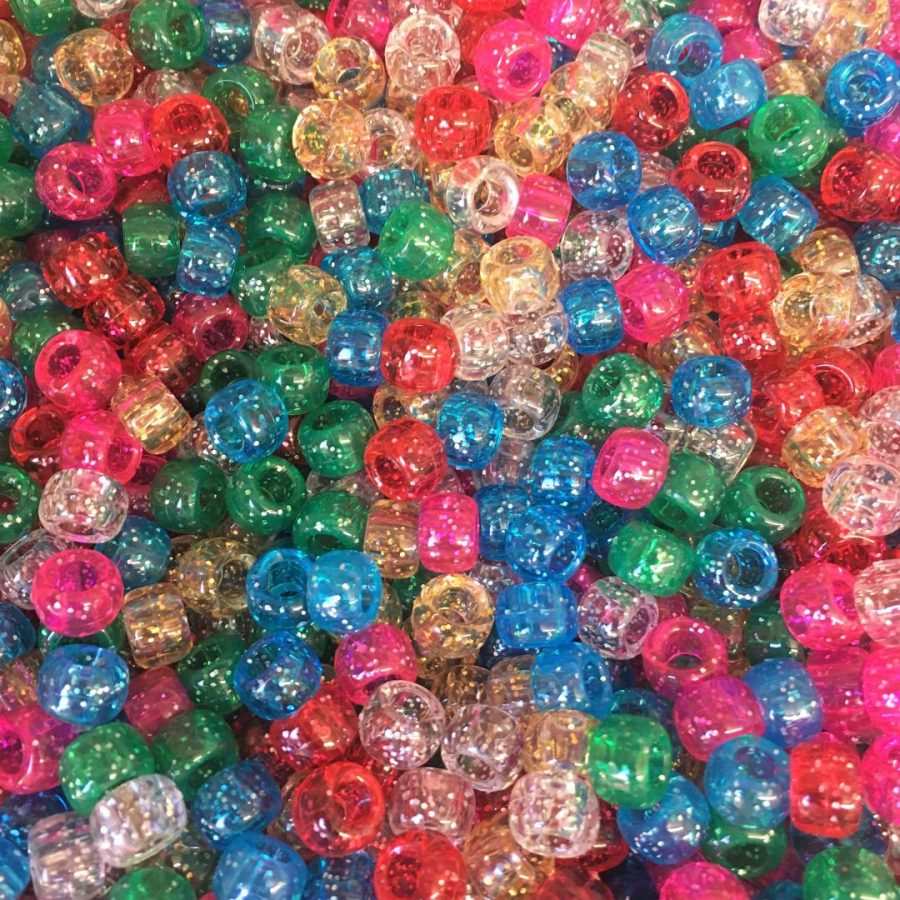 Glitter Mix 9x6mm Pony Beads Dummy Clips, Pram Charms | Pony Beads ...