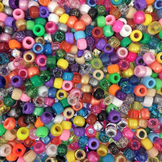 100 CraZy RanDom Mix 9x6mm Pony Beads Dummy Clips, Pram Charms | Pony ...