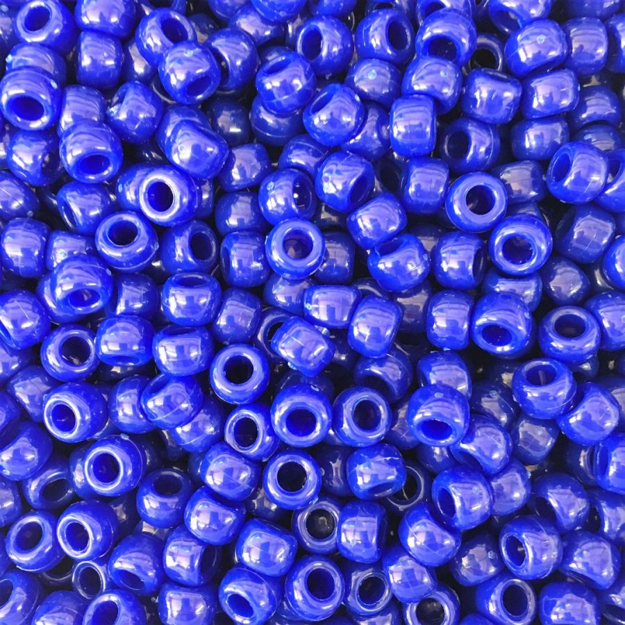 Royal Blue Opaque 9x6mm Pony Beads Dummy Clips, Pram Charms | Pony ...